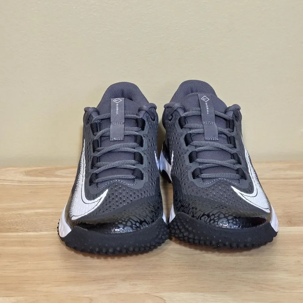 Nike Alpha Huarache Elite 4 Turf Baseball Shoes Black Grey DJ6523-011 Men's 8